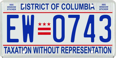 DC license plate EW0743