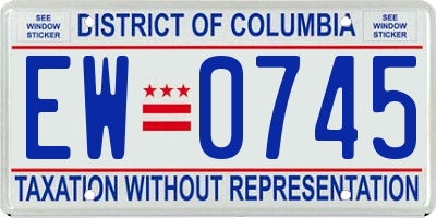 DC license plate EW0745