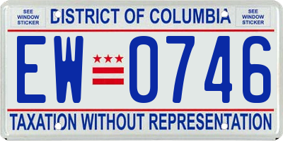 DC license plate EW0746