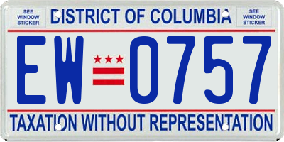 DC license plate EW0757