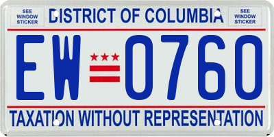 DC license plate EW0760