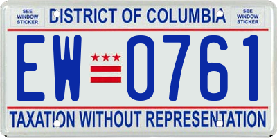 DC license plate EW0761