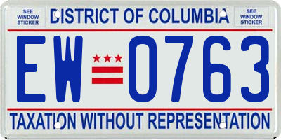 DC license plate EW0763
