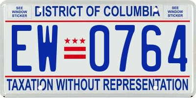 DC license plate EW0764