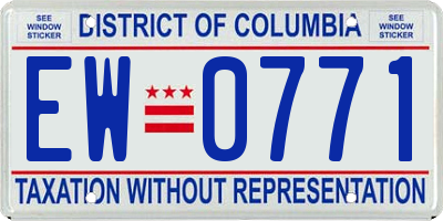 DC license plate EW0771