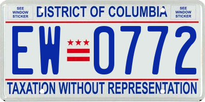 DC license plate EW0772
