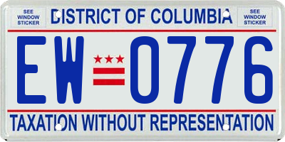 DC license plate EW0776