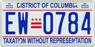 DC license plate EW0784