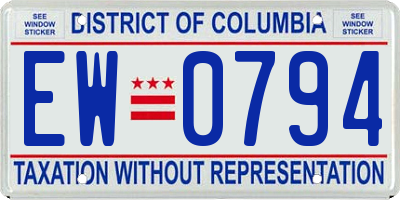 DC license plate EW0794
