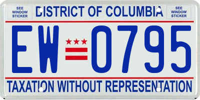 DC license plate EW0795