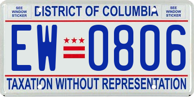 DC license plate EW0806