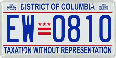 DC license plate EW0810