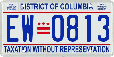 DC license plate EW0813