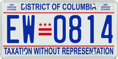 DC license plate EW0814
