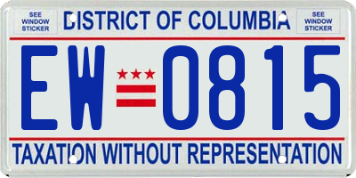 DC license plate EW0815