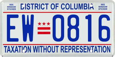 DC license plate EW0816