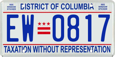 DC license plate EW0817