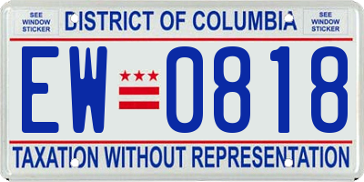 DC license plate EW0818