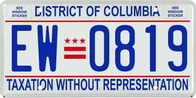 DC license plate EW0819