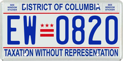 DC license plate EW0820