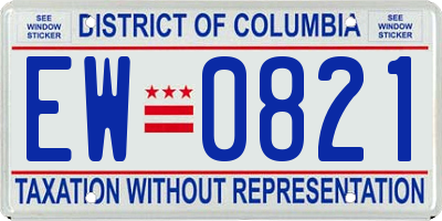 DC license plate EW0821