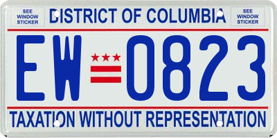 DC license plate EW0823