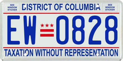 DC license plate EW0828
