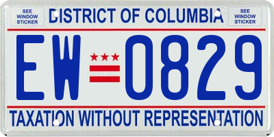 DC license plate EW0829
