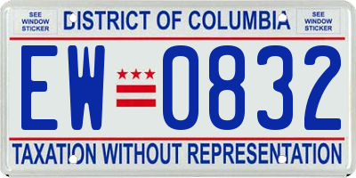 DC license plate EW0832