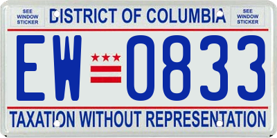 DC license plate EW0833