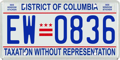 DC license plate EW0836