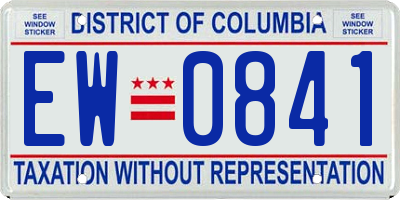DC license plate EW0841