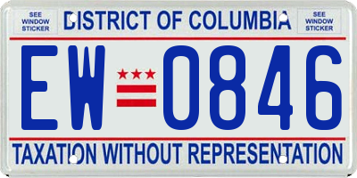 DC license plate EW0846