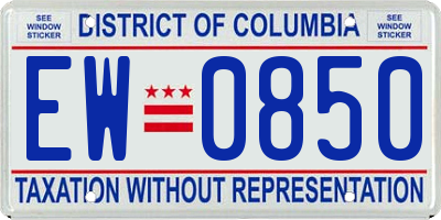 DC license plate EW0850