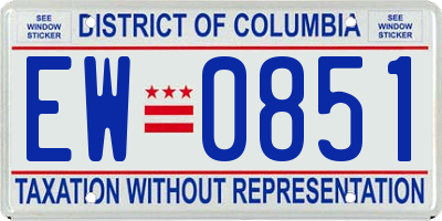 DC license plate EW0851