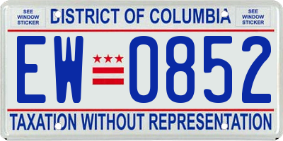 DC license plate EW0852