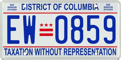 DC license plate EW0859