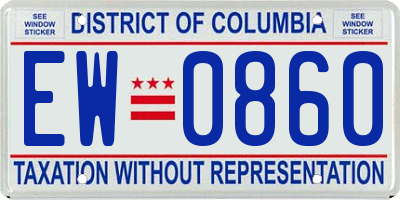 DC license plate EW0860