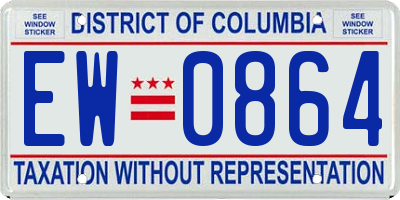 DC license plate EW0864