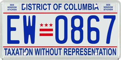 DC license plate EW0867