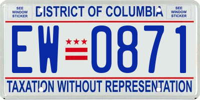 DC license plate EW0871