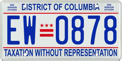 DC license plate EW0878