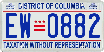 DC license plate EW0882