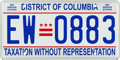 DC license plate EW0883