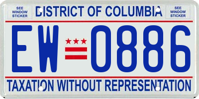 DC license plate EW0886