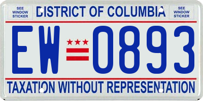 DC license plate EW0893