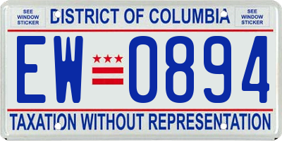 DC license plate EW0894