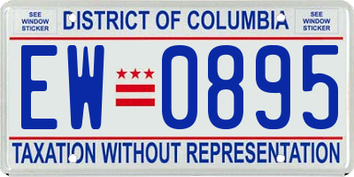 DC license plate EW0895