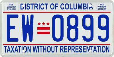 DC license plate EW0899