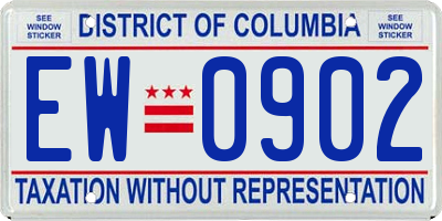 DC license plate EW0902